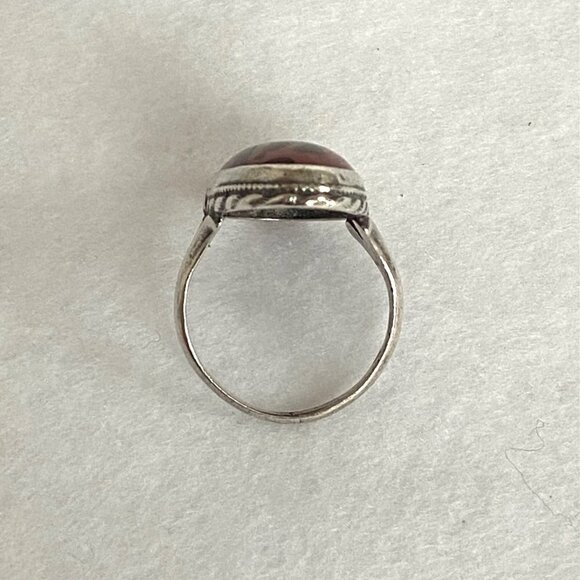 VTG Sterling Silver 925 Oval Bezel Set Ocean Jasper Split Shank Ring Sz 5.75 - Picture 11 of 16